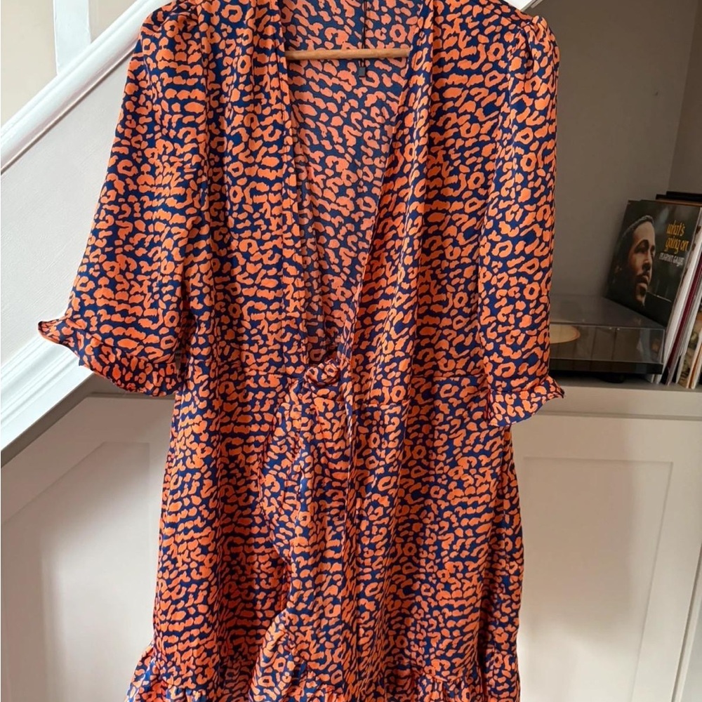 Boohoo Vibrant Orange and Blue Dress